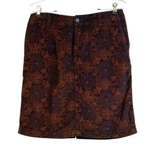 Eddie Bauer Women's Floral Print Corduroy Mink Size 4 NWT